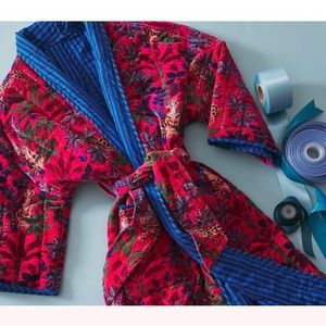 Printfresh Big Cat Energy Quilted Velvet Robe L/XL